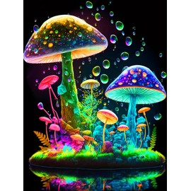 Generic Mushroom Diamond Art Painting Kits for Adults - 5D Round Full Drill Mushroom Diamond Dots Paintings for Beginners,DIY Mushroom Diamonds Gem Art for Adults Home Wall Decor 11.8x15.7inch