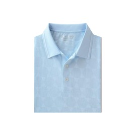 M MAELREG Mens Golf Polo Shirts Short Sleeve Performance Moisture Wicking Casual Jacquard Dry Fit Polos for Men Sky Blue