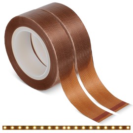 Aysatogc 2 Roll Led Light Strip Tape, 0.59 in x 32.8 ft Light Dimming Masking Cover Sticker Soften Lighting Blocking Sticker Fits LED Strips, Cabinet, Cove, TV Backlight(Brown)