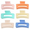 CHAOBANG Hair Clip Claw,Candy Color,6pcs Rectangular Colorful Hair Clips for