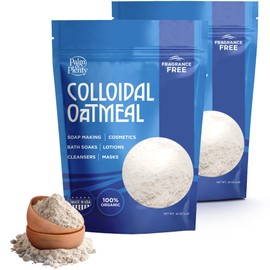 100% Organic Colloidal Oatmeal - Unscented, DIY Bath Products, Skincare, Cosmetics, Natural Oatmeal Bath for Itching, Soothing Agent for Itchy, Irritated Skin - 2 Pack (32oz)