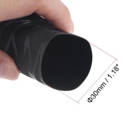 TA-VIGOR 30mm Heat Shrink Tubing, 1M Length Heat Shrink Sleeving, 1.8:1 Ratio Heat Shrink Tube for Electrical Insulation, Repairs, Wrap Cable, Wire Connectors, Black