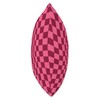 Pink and Red Twisted Checkered Trippy Swirl Checkerboard Throw Pillow