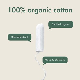 Eco von Naty Tampons - Super, 18 Tampons. Pflanzlich, Vegan, 100% Bio-Baumwolle