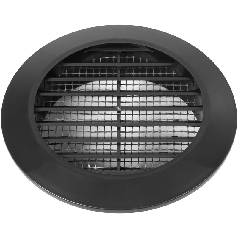 Vent Systems Ø3" Inch Black Louvered Plastic Door Vent –