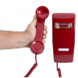 Traditional No Dial Wall 2554 Telephone Old Style Phone Red