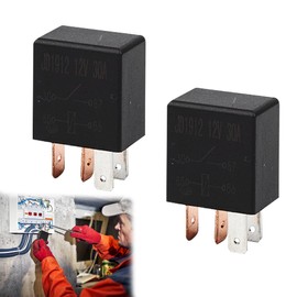 2PCS Relays 4 Pin 12V 30A SPDT Relays for Cars, Trucks, Motorcycles, Boats, Nylon Housing for Electrical Circuit Protection