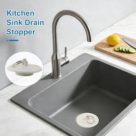 Hibbent - Tapón de drenaje de goma para fregadero de cocina, tapón de drenaje con anillo de tracción para cocina, tina, baño y lavadero en 6 tamaños diferentes, color blanco