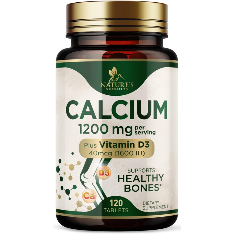 Calcium 1200 mg with Vitamin D3 - Bone Health Supplement,