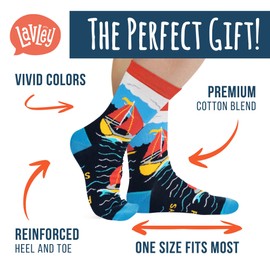 I'd Rather Be - Calcetines divertidos regalos novedosos para hombres y mujeres, Sailing, Talla única