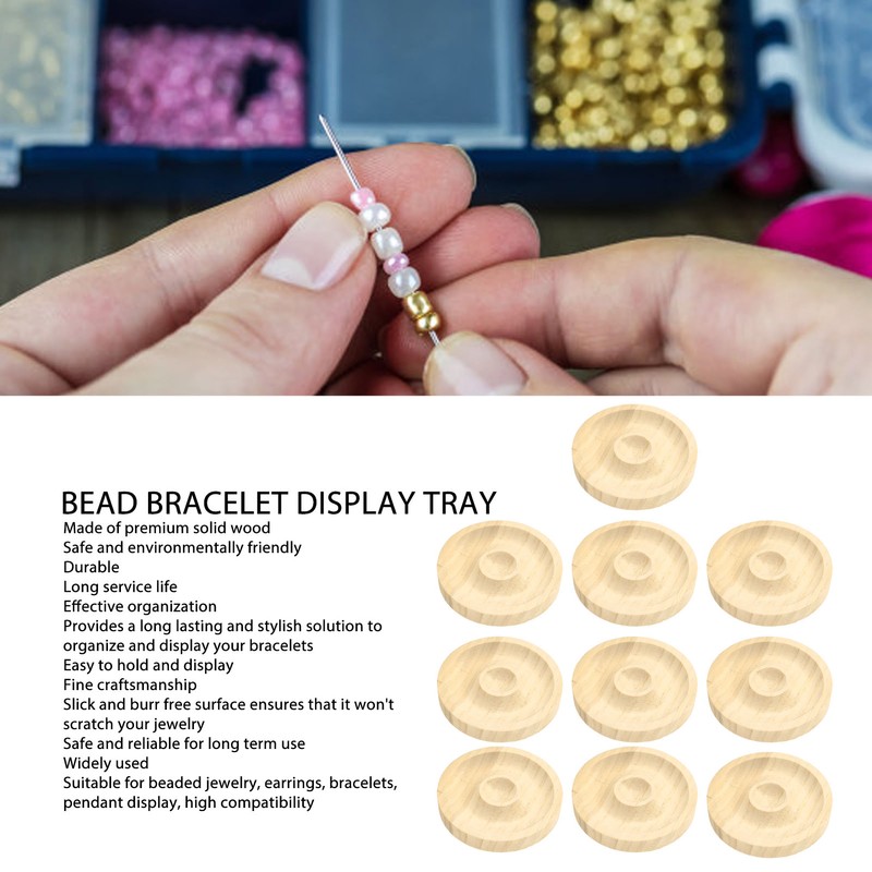 10pcs Bead Bracelet Display Tray Multipurpose Stylish Elegant Round Shape