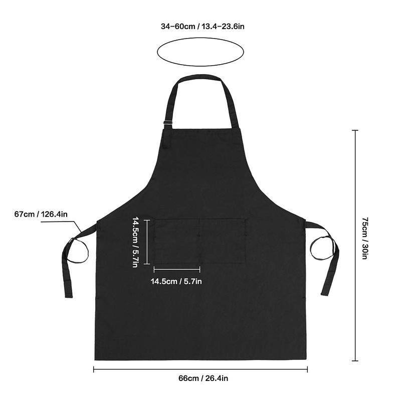 Kitchen Apron BBQ Apron Cotton Black