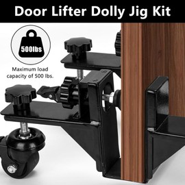 Yisowy 2 Pcs Door Installation Kit, Heavy Duty Steel Handsfree Door Installation Tool, Black Door Lifter Dolly Jig Kit for 1.38" to 2.2" Thick Commercial Residential Door