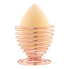 Luxspire Makeup Sponge Holder, Puff Holder, Stainless Steel, Spring Helix Type, For Makeup Sponge Puff Use, Standing Storage, Cosmetic Tool Storage, Small, Lightweight, Rust-free, Fashion Accessory Storage, Rose Gold