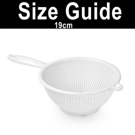 19cm Plastic Colander Food Sieve Strainer Basket for Food Washing Draining Pasta Spaghetti Rice Salad Vegetable Kitchen Cooking Hobby Design 4 (Taupe)