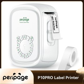 PeriPage P10Pro Mini Sticker Printer-2 Inch Bluetooth & Thermal Pocket Printer,Inkless Portable Printer for Study Notes, Photos, Memos,Lists,Christmas Gifts - Color: White