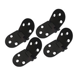 QCAA Solid Brass Table Folding Flip Top Hinge, 2-3/4"x1-3/16, Matte Black, 4 Pack, Made in Taiwan