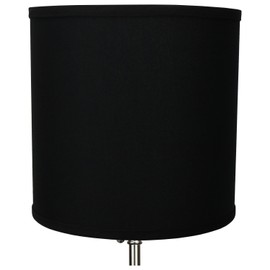 FenchelShades.com 10.5" Top Diameter x 10.5" Bottom Diameter 10.5" Height Cylinder Drum Lampshade USA Made (Black)