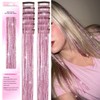 USHUIUS Hair Tinsel Clip in 12Pcs Pink Tinsel Hair Glitter