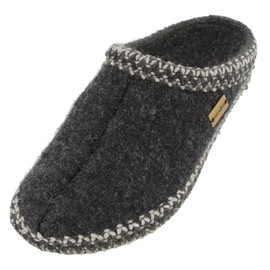 HAFLINGER Unisex AS Slippers Wool Feltsole Gray (Charcoal 77) EU 43