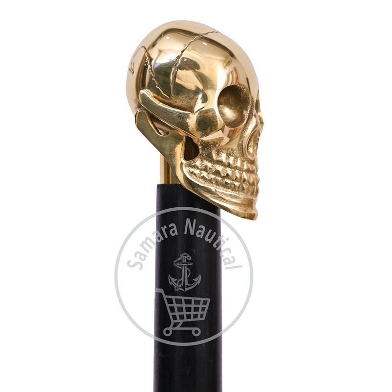 Safa Black Wooden Skull Stick Vintage Gift for Men