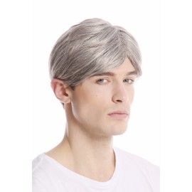 WIG ME UP - GFW994-51 Men's Wig Short Short Hair Parting Fashion Grey Light Grey with Black