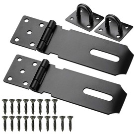 2 Sets Door Padlock Hasp Heavy Duty Stainless Steel Padlock Hasp and Staple Security 4 Inch Padlock Hinge Latch Shed Lock Hasp Door Clasp Gate Lock Latch for Internal Door Outdoor Sheds Window Cabinet
