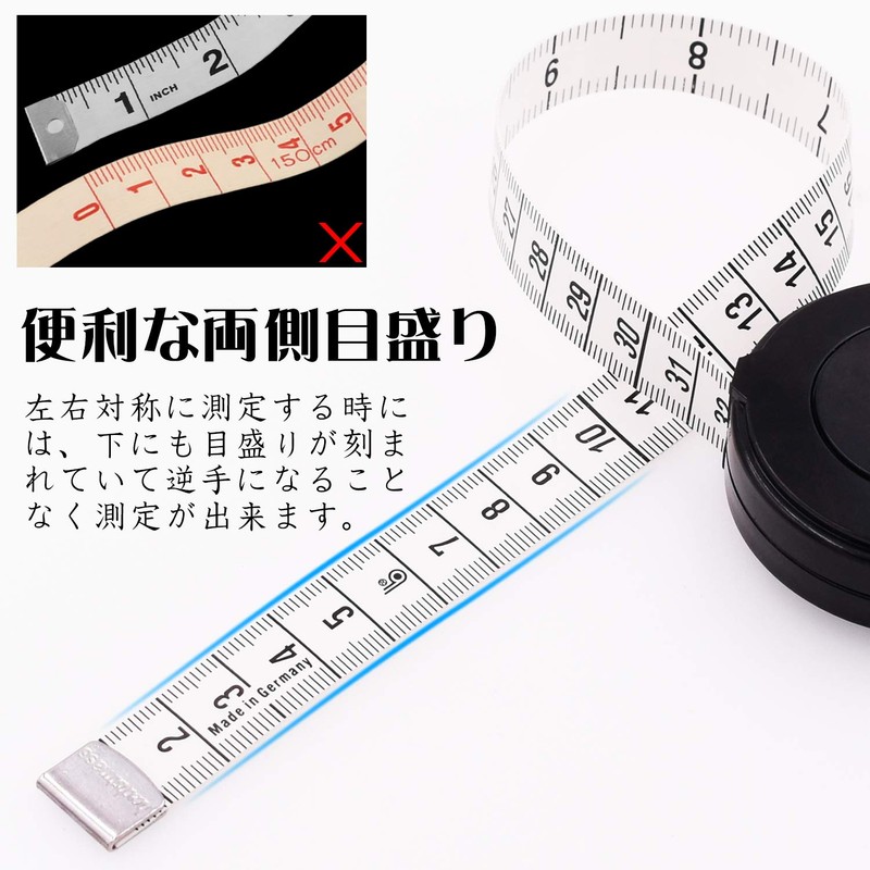 FEELCAT Tape Measure, Automatic Winding Tape, 150cm/60 inch, Double-Sided, Tape