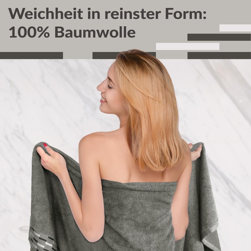 Lashuma Lugano Sauna Towel XXL Grey Terry Towelling Bath Towel