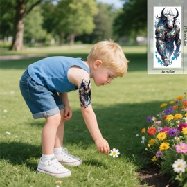 VERKSTAD Christmas 12 Sheets Half Sleeve Animal Tattoo for Kids, The Twelve Chinese Zodiac Signs Temporary Tattoos, Cool Non Personalized Animal Birthday Party Supplies Girls Boys Favors Supplies