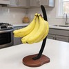 Modern Banana Stand with Wooden Base, 33 cm Height, Metal