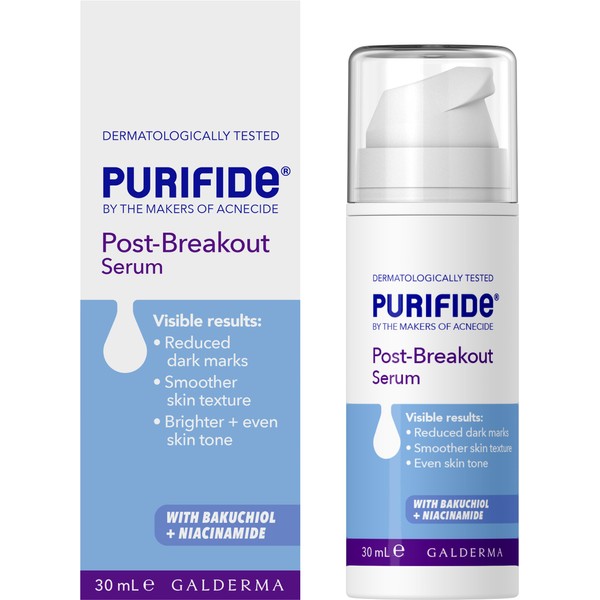 Purifide by Acnecide Post-Breakout Serum, 30ml, With Niacinamide and Bakuchiol for Hyperpigmentation and Spot-prone Skin