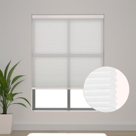 Changshade Cellular Shades Door Window Blinds Cordless Light Filtering, Honeycomb Blind Accordion Shade Indoor Pleated 1.5" Cell Easy to Install, Shade Size 70.5" Width×56" Height, White