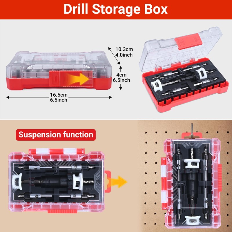 Preciva Countersink Drill Bit Set for Wood, 7 PCS Counter