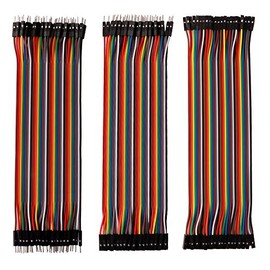 QitinDasen 120Pcs Premium 20cm Multicolored Solderless Breadboard Jumper Wire Cable Set, 40pin Male to Male, 40pin Female to Female, 40pin Male to Female, for Arduino DIY Raspberry pi