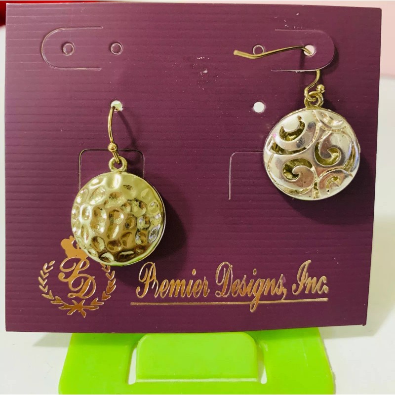 Premier Designs VINTAGE CARVED silver fishhook earrings.