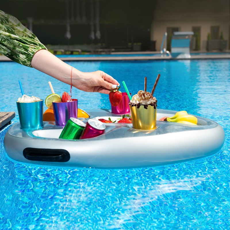 Drink Floaties, Floating Drink Holder for Pool 27.6"x19.7", Swimming Pool