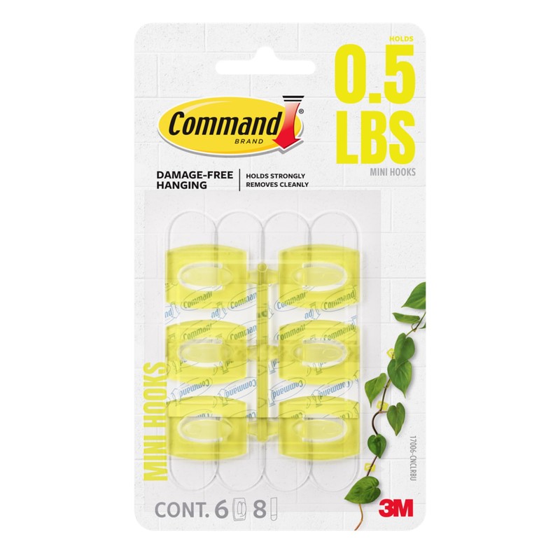 Command Limited Edition Mini Hooks [Removable]: 6-pack (Lavender) / 6-pack