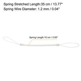 [PATIKIL] Lanyard Curl Cord Keychain Thin Plastic Spiral Elastic Keychain Lanyard Cord for Key ID Pastag 1, clear