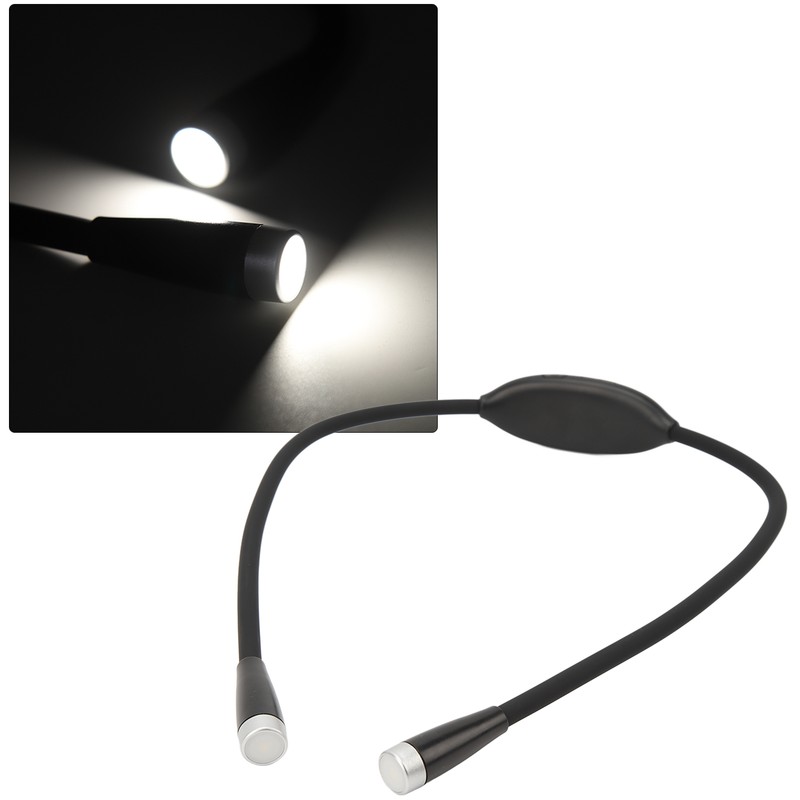 Neck Reading LED Lamp 3 Gear Brightness Bendable Silicone ABS