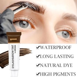 Tinte Para Cejas y Pestañas, Kit De Tinte 2 En 1, Maquillaje de Larga Duración Máscara de Cejas con Cepillo Cejas, Mascara Tinte Fijador para Cejas, G