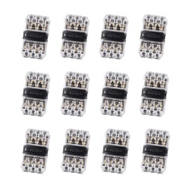Brightfour 12 Pack Quick Solderless Wire Splice Connectors, 2 Way 3 Pin Automotive, Fits 20-24 AWG
