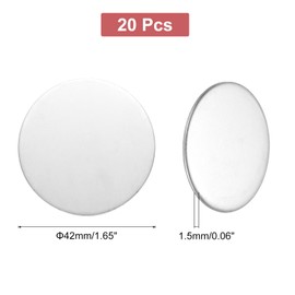 MECCANIXITY 20Pcs Stainless Steel Disc Blank Stamping Tag Engraved Stainless Steel Round Charm Pendant 1.5mm(T) 42mm/1.65" for Pendant Bracelet Necklace Jewelry Making Earring