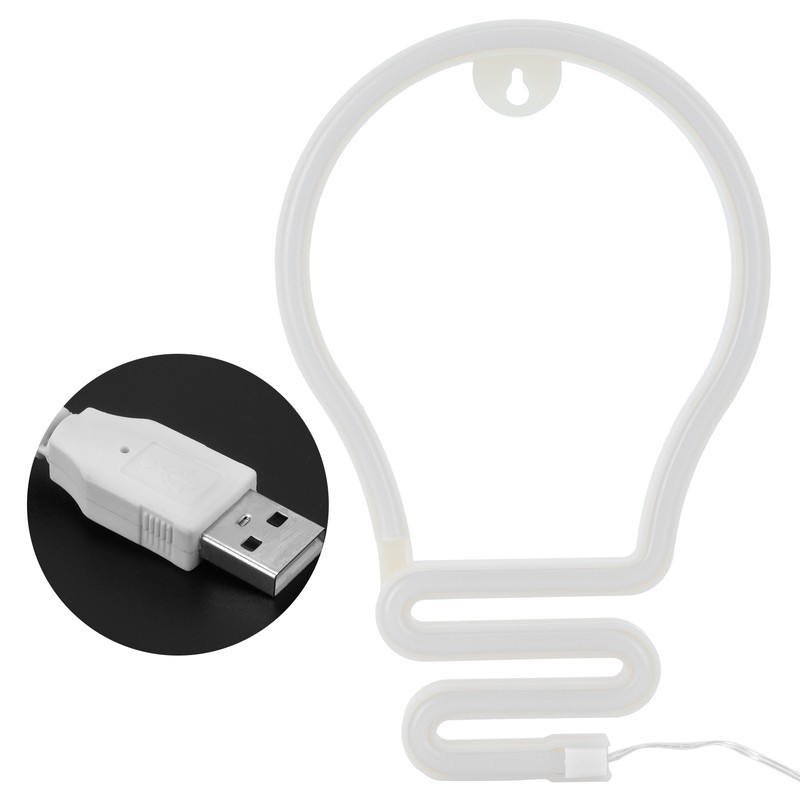 Bulb Shape Neon Light LED Sign for Wall Decor Party