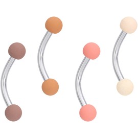 Body Candy 4Pc 16G Steel Eyebrow Jewelry Cartilage Tragus Daith Conch Rook Matte Ball Eyebrow Ring Set 5/16"