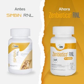 NIN Zenbiotico RNL- Antes Simbin RNL - Suplemento Alimenticio - Cápsulas Probióticas y Prebióticas (30 capsulas)