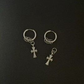 Unbranded 925 Silver Plated Cross Dangle Drop Earrings for Men Women,Cross Earrings