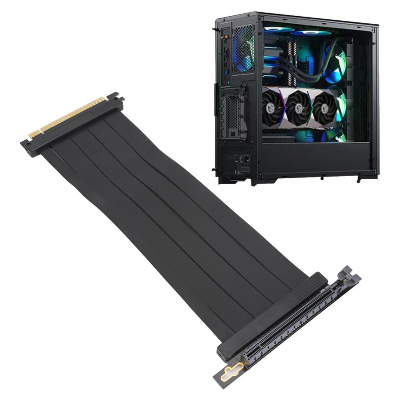 PCIE4.0 X16 Riser Cable 9.8in Length Right Angle High Speed