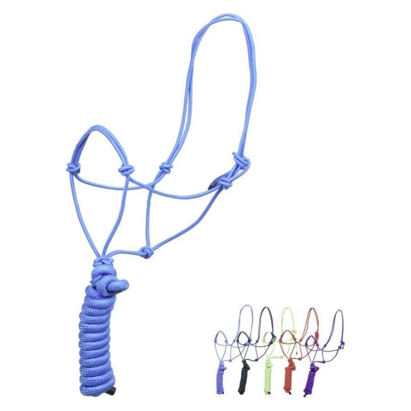 SIE Rope Halter for Horses with 8 ft Lead Rope