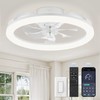 LEDIARY 20 Inch Low Profile Ceiling Fans with Lights and